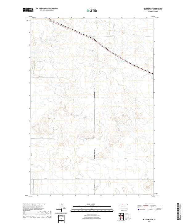 USGS US Topo 7.5-minute map for McLaughlin SW SD 2021