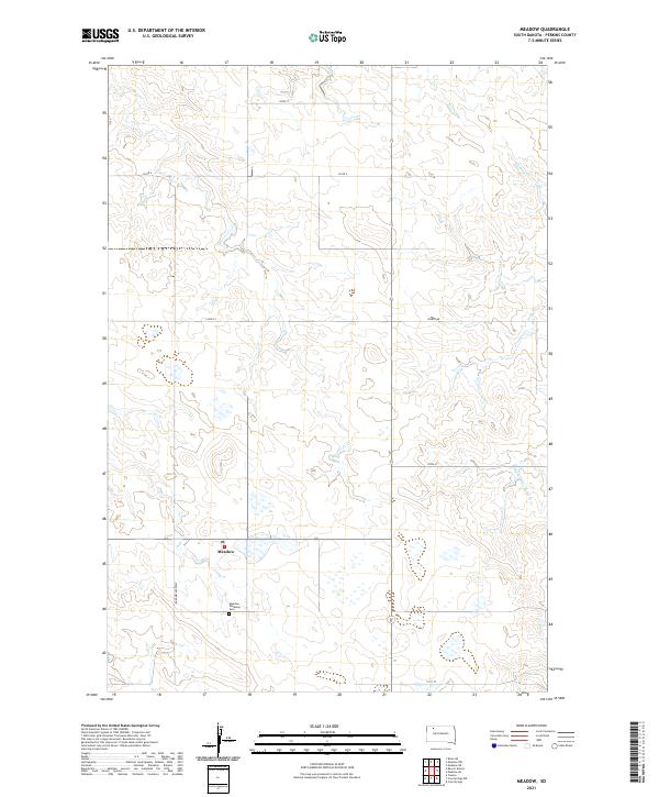 USGS US Topo 7.5-minute map for Meadow SD 2021