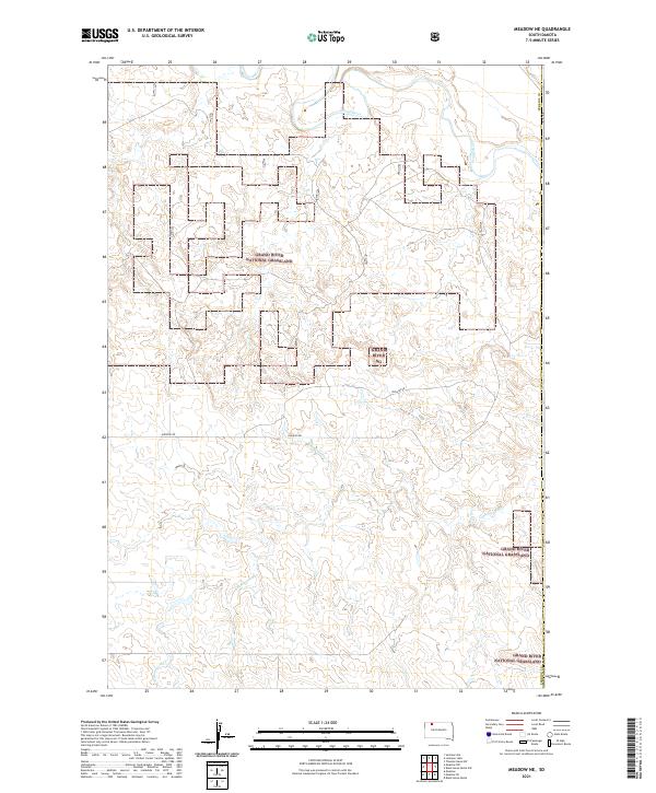 USGS US Topo 7.5-minute map for Meadow NE SD 2021