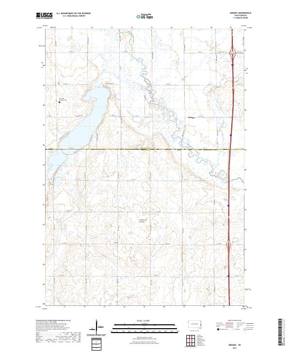 USGS US Topo 7.5-minute map for Medary SD 2021