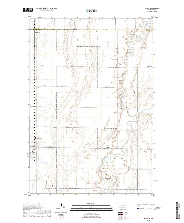 USGS US Topo 7.5-minute map for Mellette SD 2021