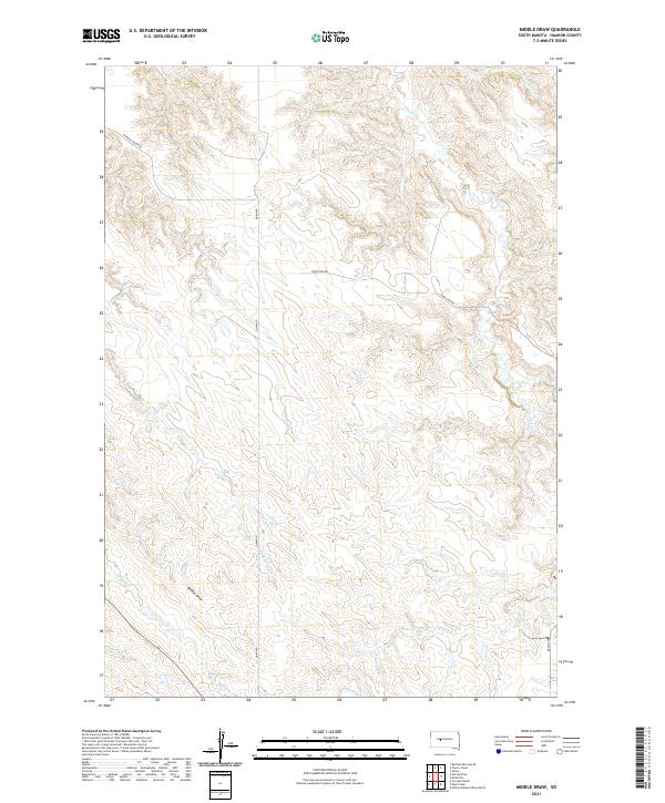 USGS US Topo 7.5-minute map for Middle Draw SD 2021