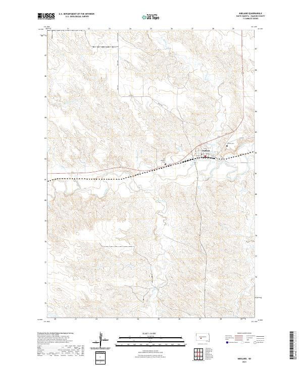 USGS US Topo 7.5-minute map for Midland SD 2021