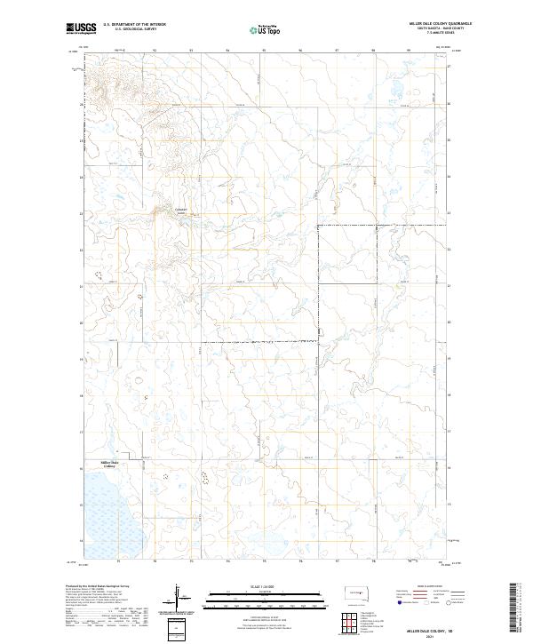 USGS US Topo 7.5-minute map for Miller Dale Colony SD 2021