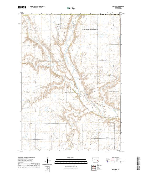 USGS US Topo 7.5-minute map for Milltown SD 2021