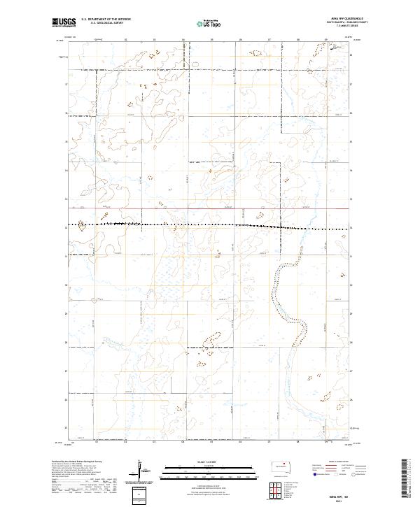 USGS US Topo 7.5-minute map for Mina NW SD 2021