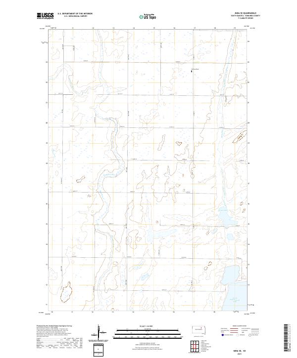 USGS US Topo 7.5-minute map for Mina SE SD 2021