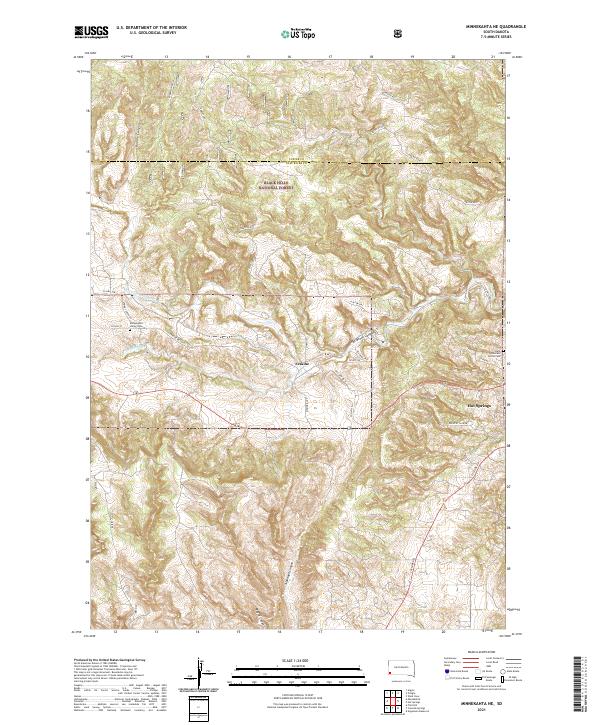 USGS US Topo 7.5-minute map for Minnekahta NE SD 2021