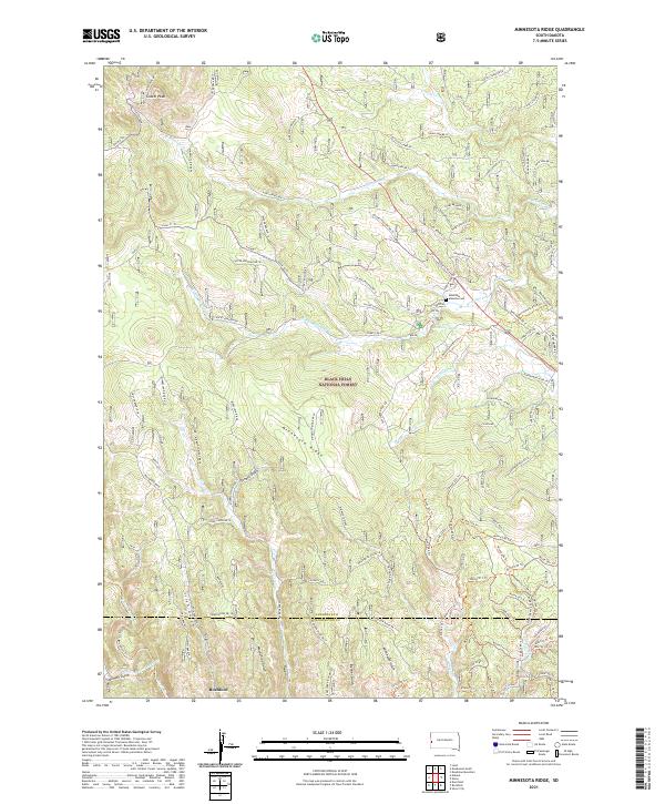 USGS US Topo 7.5-minute map for Minnesota Ridge SD 2021