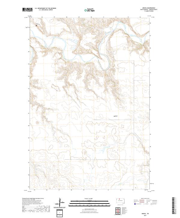 USGS US Topo 7.5-minute map for Miscol SD 2021