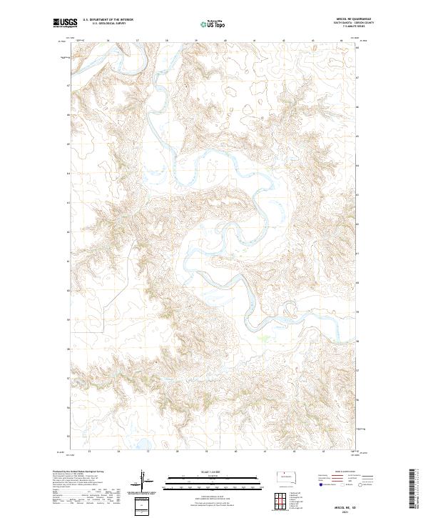 USGS US Topo 7.5-minute map for Miscol NE SD 2021