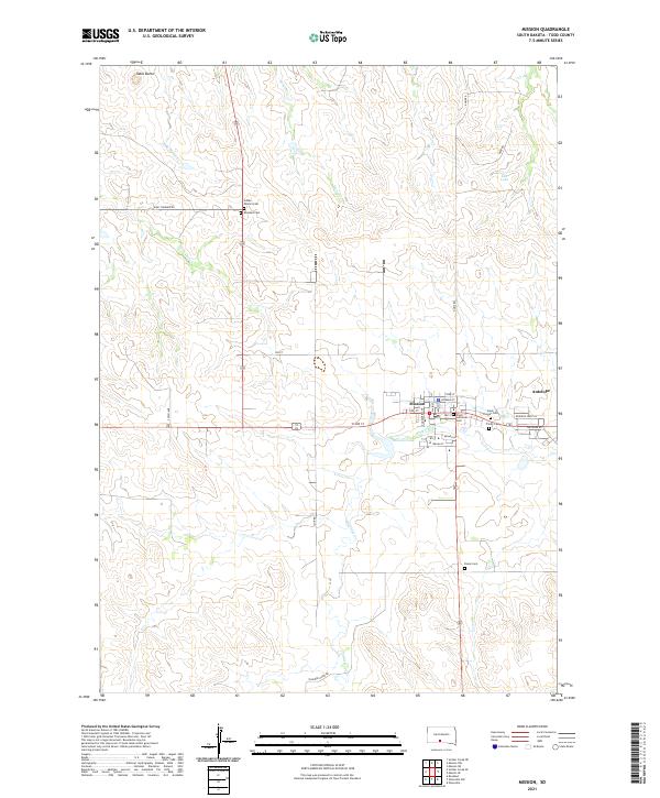 USGS US Topo 7.5-minute map for Mission SD 2021