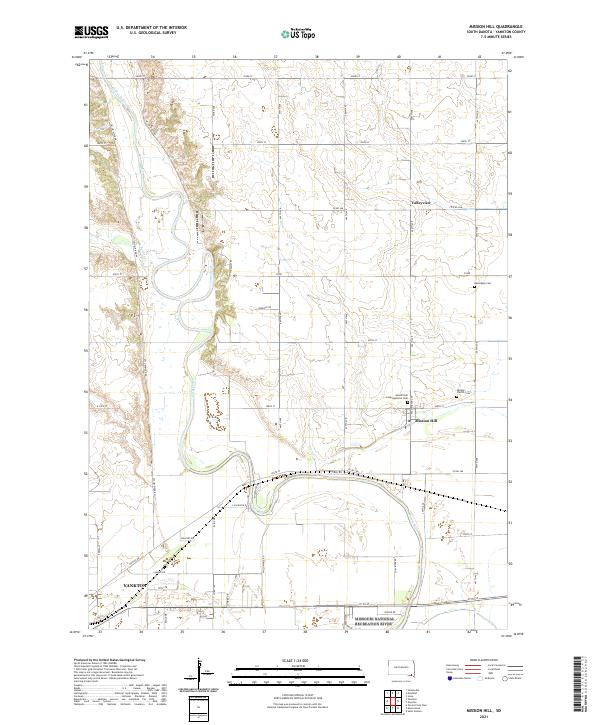 USGS US Topo 7.5-minute map for Mission Hill SD 2021