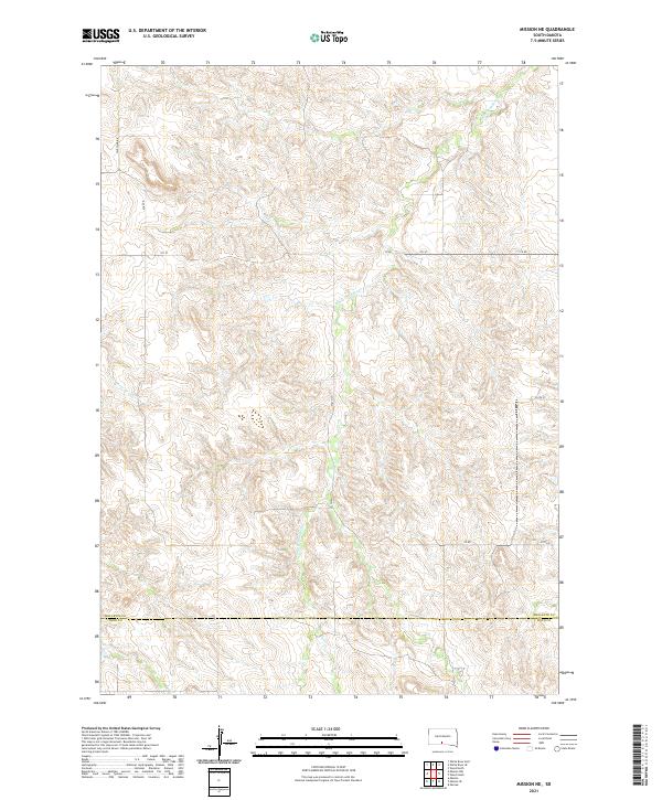 USGS US Topo 7.5-minute map for Mission NE SD 2021