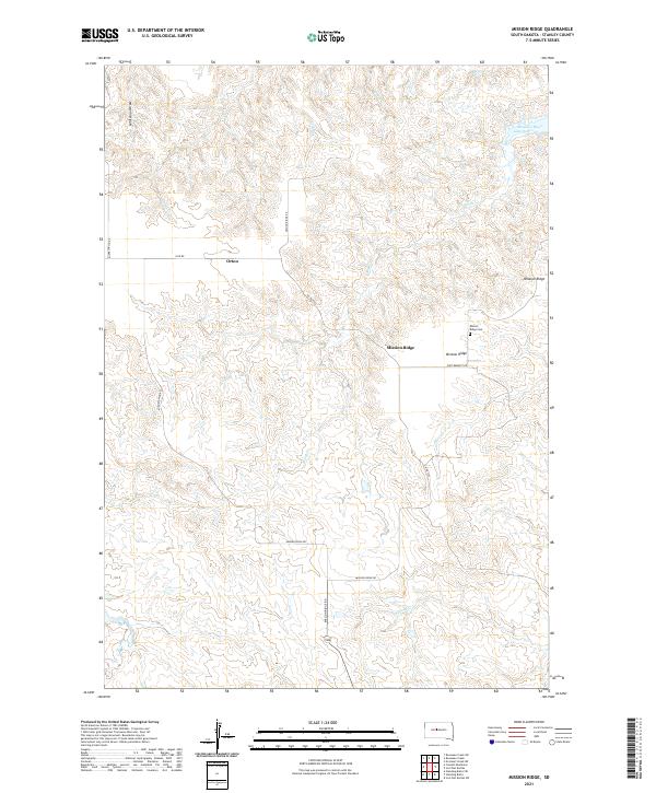 USGS US Topo 7.5-minute map for Mission Ridge SD 2021