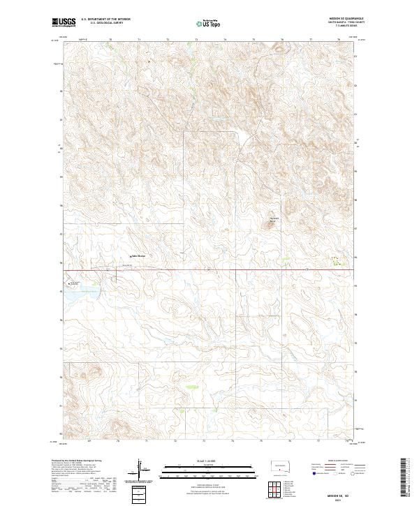 USGS US Topo 7.5-minute map for Mission SE SD 2021