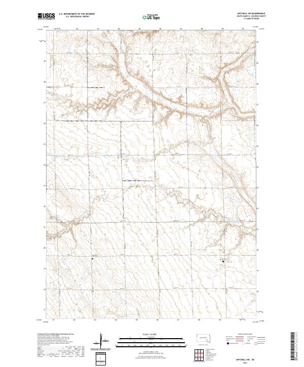 USGS US Topo 7.5-minute map for Mitchell SW SD 2021