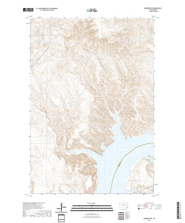 USGS US Topo 7.5-minute map for Mobridge NW SD 2021