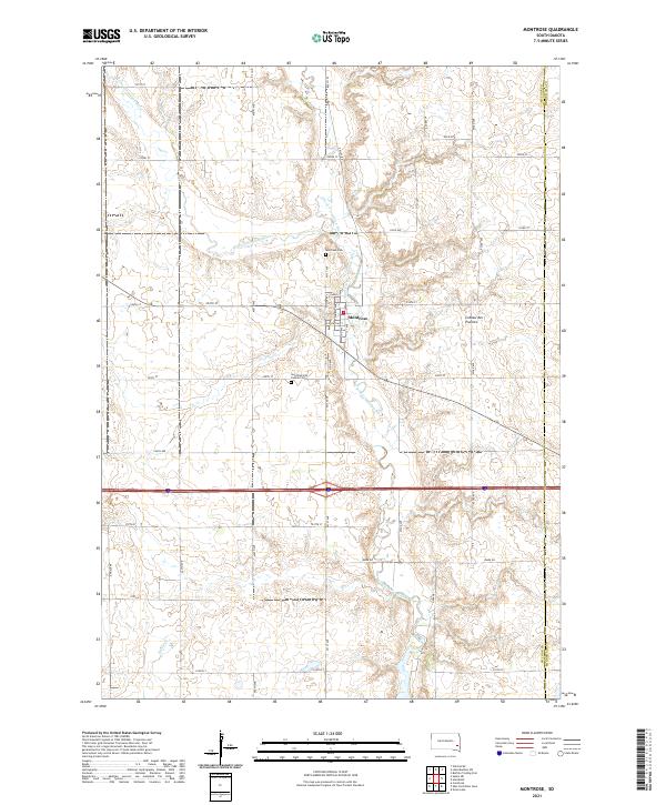 USGS US Topo 7.5-minute map for Montrose SD 2021