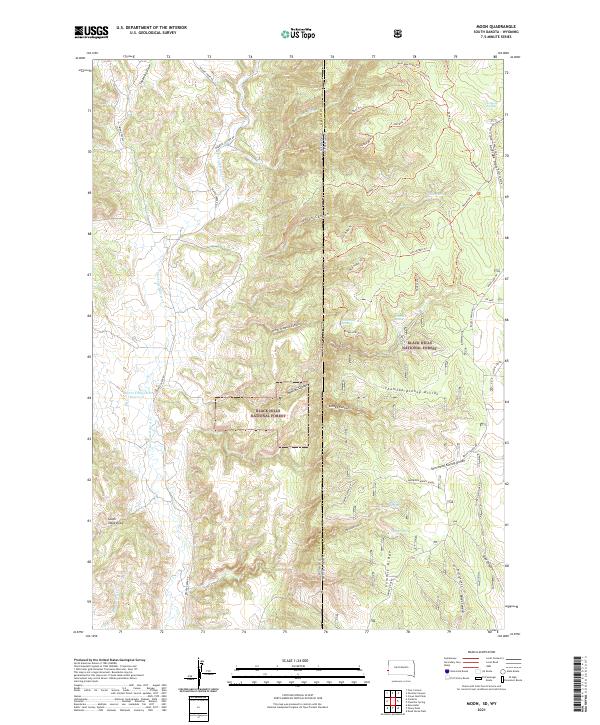 USGS US Topo 7.5-minute map for Moon SDWY 2021