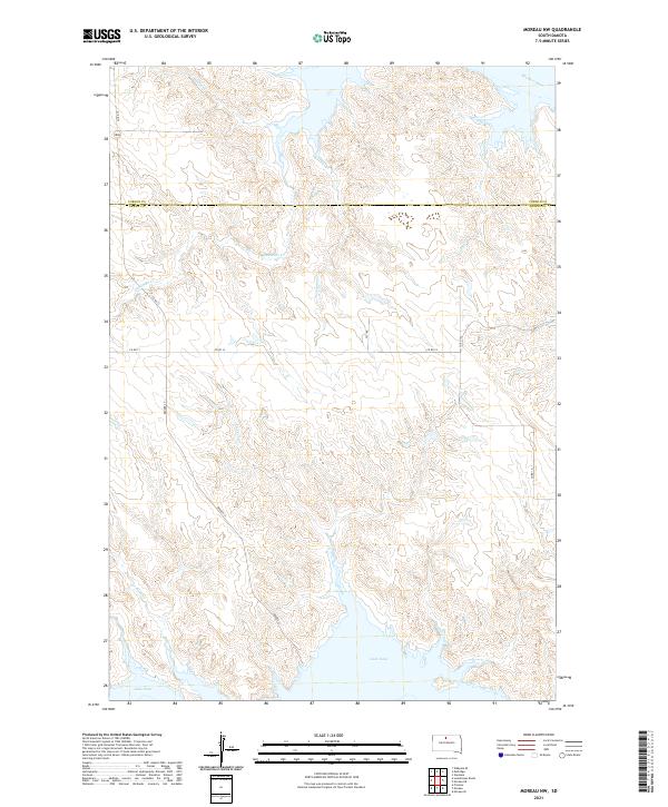 USGS US Topo 7.5-minute map for Moreau NW SD 2021