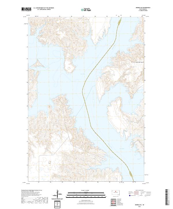 USGS US Topo 7.5-minute map for Moreau SE SD 2021