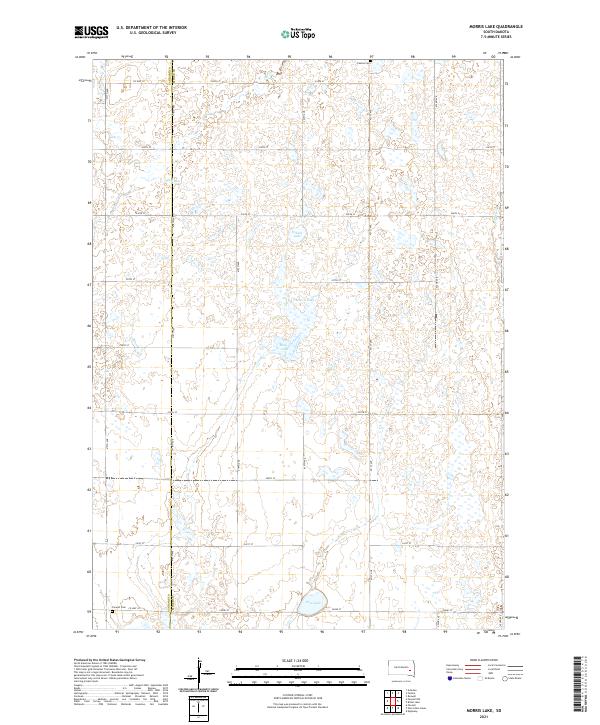 USGS US Topo 7.5-minute map for Morris Lake SD 2021