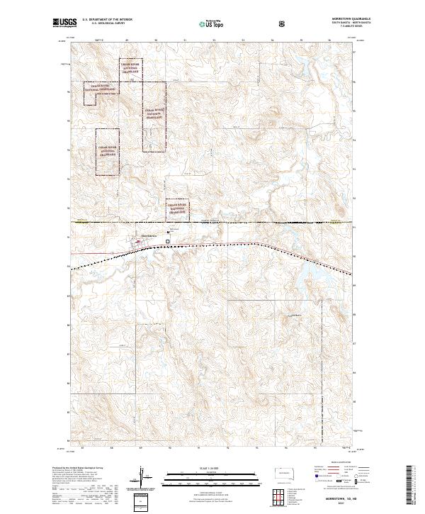 USGS US Topo 7.5-minute map for Morristown SDND 2021