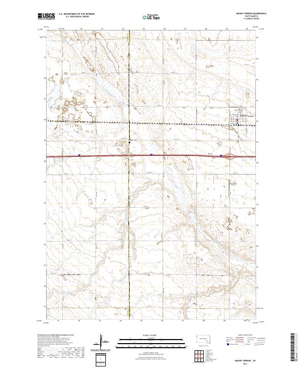 USGS US Topo 7.5-minute map for Mount Vernon SD 2021