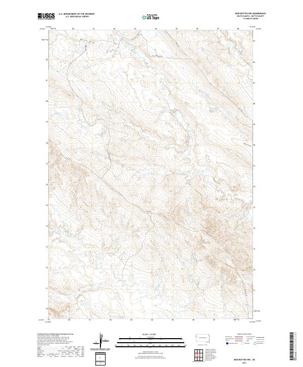 USGS US Topo 7.5-minute map for Mud Buttes NW SD 2021