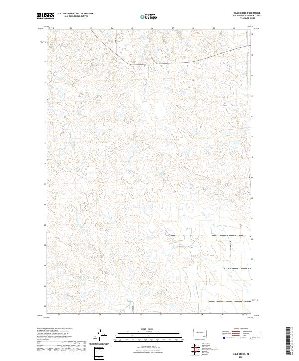 USGS US Topo 7.5-minute map for Mule Creek SD 2021