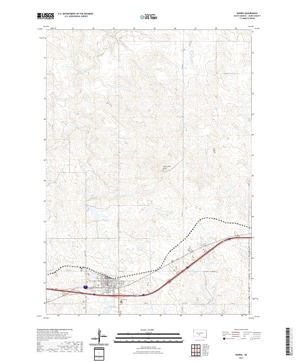 USGS US Topo 7.5-minute map for Murdo SD 2021