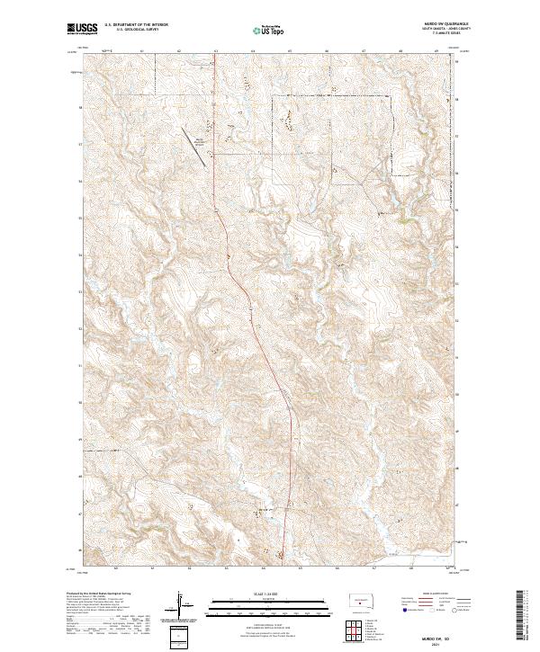 USGS US Topo 7.5-minute map for Murdo SW SD 2021