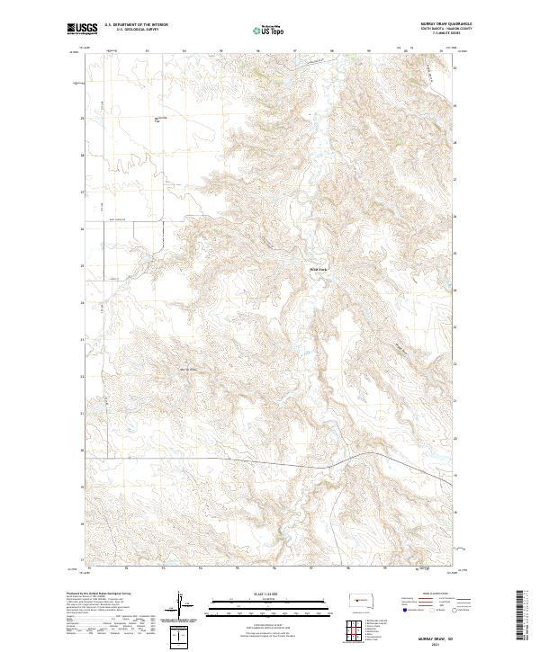 USGS US Topo 7.5-minute map for Murray Draw SD 2021