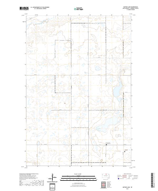 USGS US Topo 7.5-minute map for Mutske Lake SD 2021