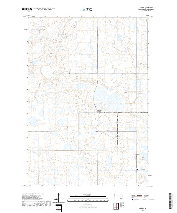 USGS US Topo 7.5-minute map for Naples SD 2021