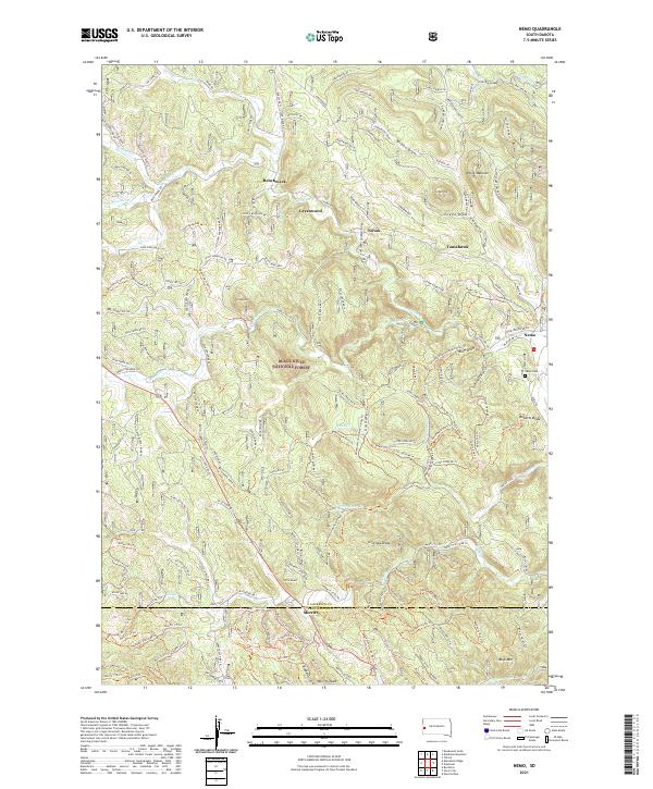 USGS US Topo 7.5-minute map for Nemo SD 2021