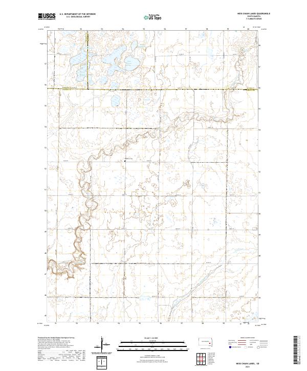 USGS US Topo 7.5-minute map for Ness Chain Lakes SD 2021