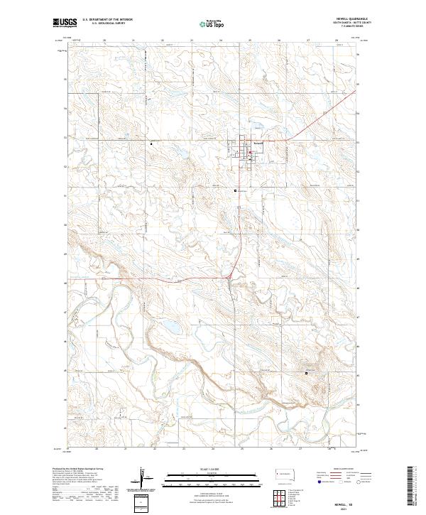 USGS US Topo 7.5-minute map for Newell SD 2021