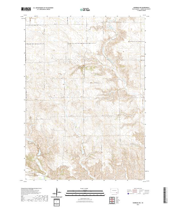 USGS US Topo 7.5-minute map for Niobrara NW SD 2021