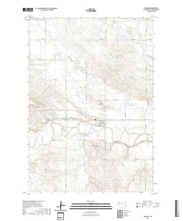 USGS US Topo 7.5-minute map for Nisland SD 2021