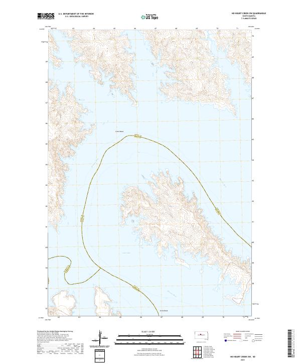 USGS US Topo 7.5-minute map for No Heart Creek SW SD 2021