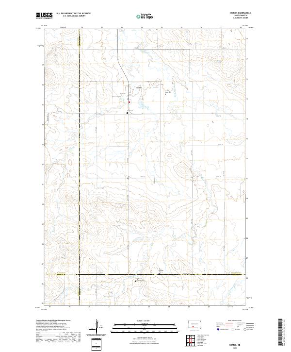 USGS US Topo 7.5-minute map for Norris SD 2021