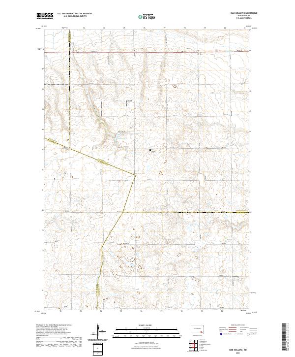 USGS US Topo 7.5-minute map for Oak Hollow SD 2021