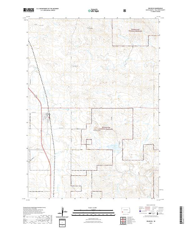 USGS US Topo 7.5-minute map for Oelrichs SD 2021