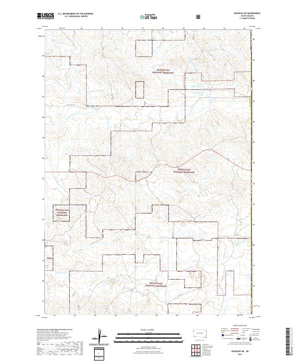 USGS US Topo 7.5-minute map for Oelrichs NE SD 2021