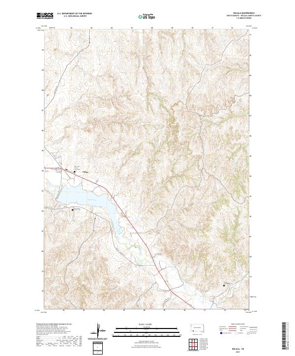 USGS US Topo 7.5-minute map for Oglala SD 2021