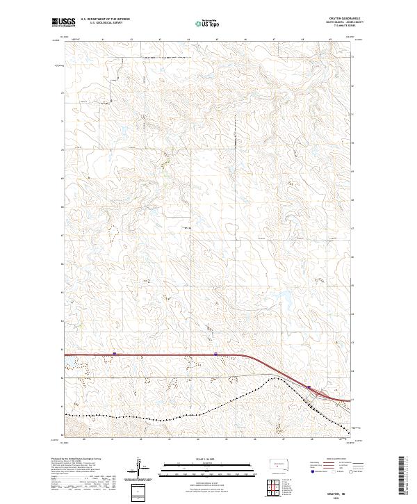 USGS US Topo 7.5-minute map for Okaton SD 2021