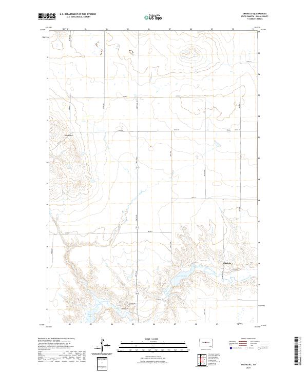 USGS US Topo 7.5-minute map for Okobojo SD 2021