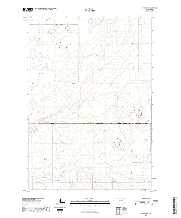 USGS US Topo 7.5-minute map for Okobojo SE SD 2021